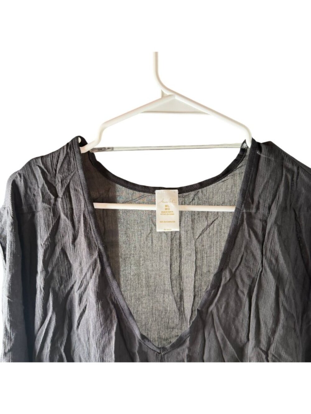 Anne Cole Black Rayon Swim Cover Up Size M/L NWT - Picture 4 of 5